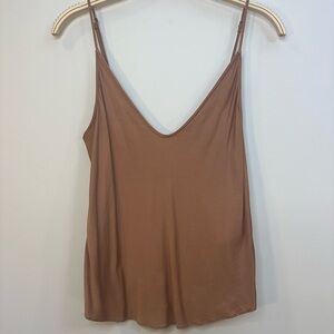 Abercrombie & Fitch Silky Cami Camisole Beige S Adjustable Spaghetti Straps